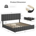 thumbnail image 2 of King Linen Upholstered Platform Bed Frame with 4 Storage Drawers, Adjustable Headboard, Wooden Slats Support, No Box Spring Needed, Grey, 2 of 9