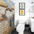 thumbnail image 5 of Farmhouse Highland Cow Funny Cattle And Flower Shower Curtain Fabric Bathroom Decor with Hooks, 5 of 8