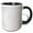 Black/White, variant on 3drose, Abstract Black and White Dot Pattern Background, 15oz Two-tone Black Mug