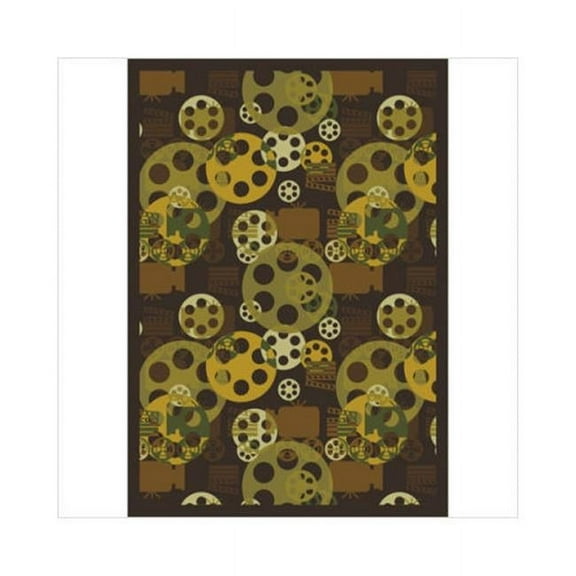 Blockbuster Brown 3 ft.10 in. x 5 ft.4 in.  WearOn Nylon Machine Tufted- Cut Pile Gaming and Entertainment Rug
