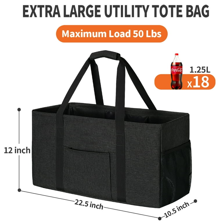 Youfenhome Stand Up Extra Large Utility Tote Bag with Metal