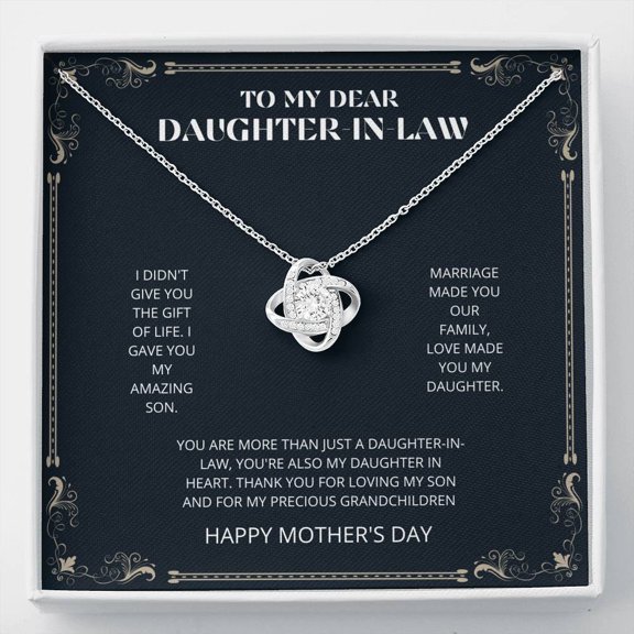 Daughter-in-Law Love Knot Necklace, Birthday, Wedding Gift