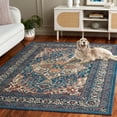 thumbnail image 5 of SAFAVIEH Journey Elfrida Medallion Machine Washable Area Rug, Blue/Ivory, 4'4" x 6'4", 5 of 13