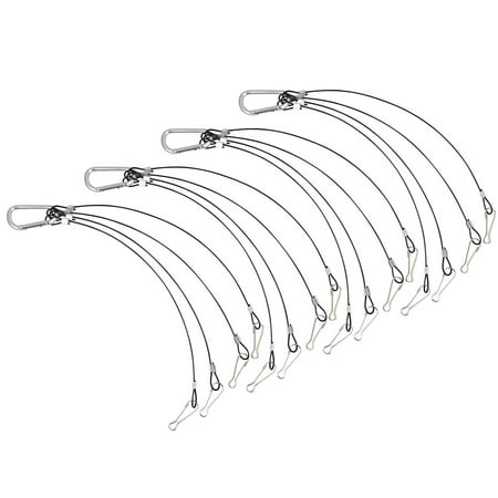 

Yuanmiaoke 4pcs Wire Rope Hook 4X Hydroponics Hanging Kit Rope Hanger Steel Rope for Plant Grow Light (1.5mm Thick 400mm Long)