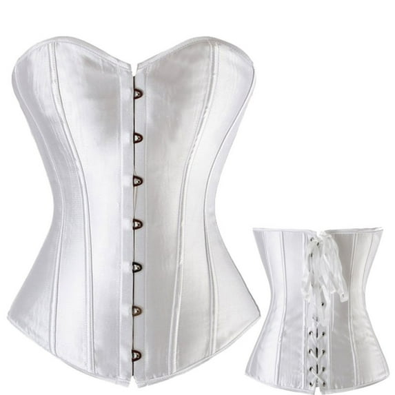 SAYFUT Fashion Women's Satin Overbust Corset Intimates Lace-up Busiter Shapewear