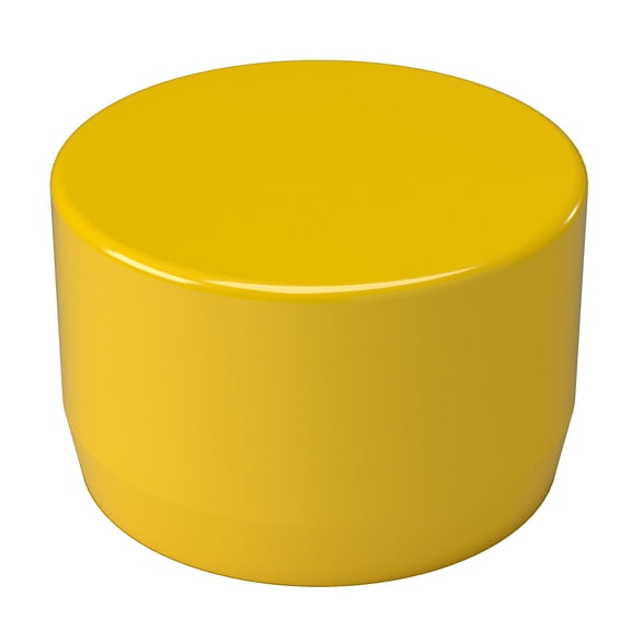 FORMUFIT F001EEC-YE-10 PVC External End Cap, Furniture Grade, 1" Size, Yellow, 10-Pack