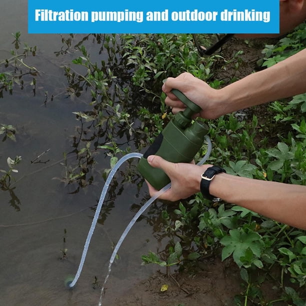 Filtro de agua para exteriores, supervivencia, camping, senderismo, purificador de agua (verde militar) Tmvgtek 6gc6sd3gp1kz4fp9