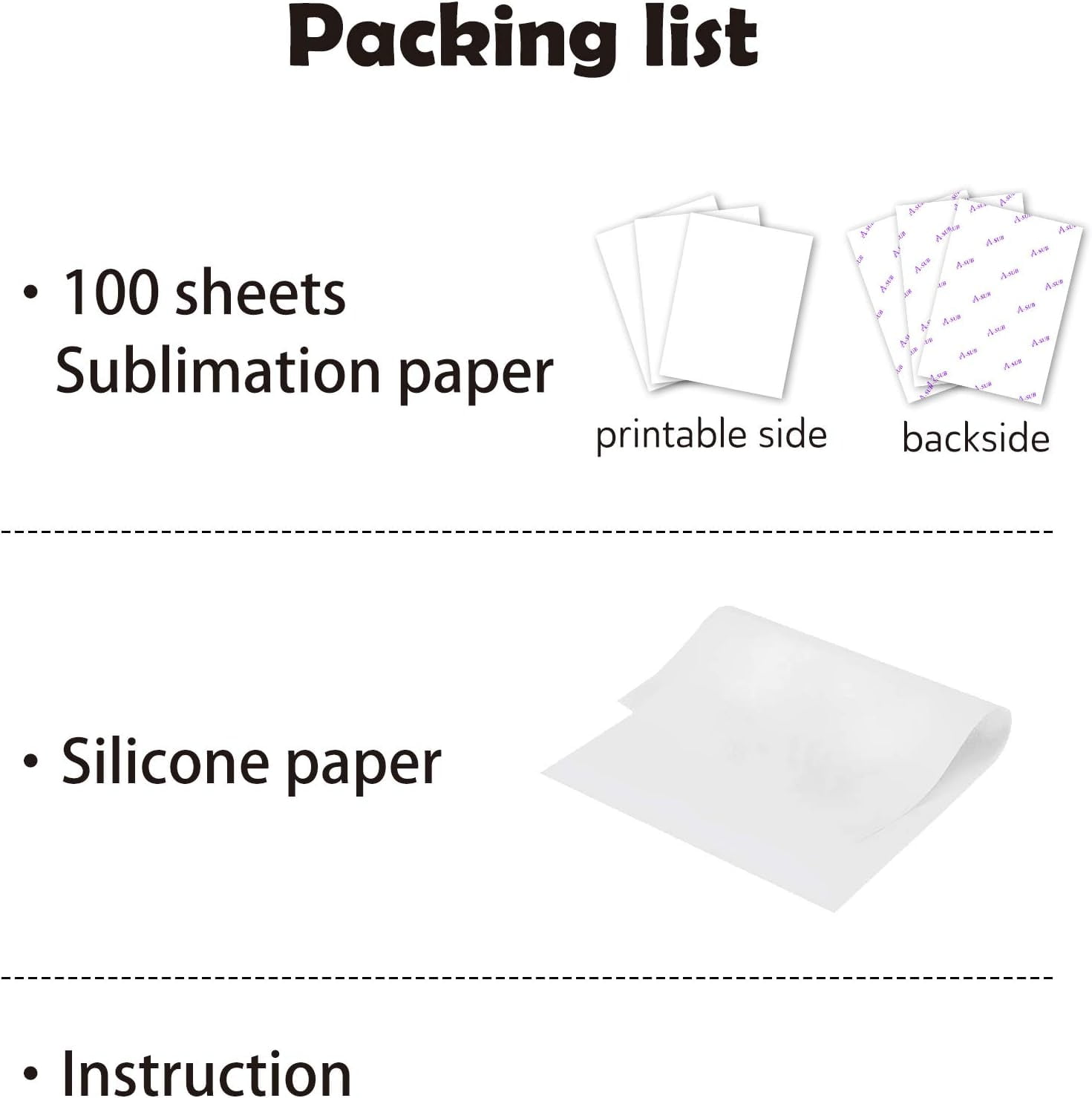 A-SUB Papier de sublimation A4, 210x297 mm, 100 feuilles, 120 g/m²