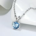 thumbnail image 2 of Round Pendant Necklace for Women Blue Cz Sterling Silver Women Ginger Lyne Collection, 2 of 7
