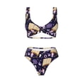 thumbnail image 4 of Rocae Lavender Flowers for Bikini Set for Women Two Piece Sexy High Swimsuits Split Crossover Bikini Large, 4 of 9