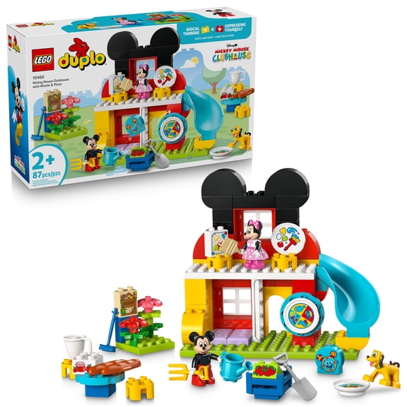 LEGO DUPLO Disney Mickey Mouse Clubhouse with Minnie & Pluto Building Toy - Fine Motor Skill Toy for Toddlers, Ages 2  - Mickey Mouse Toy for Boys & Girls - Birthday Gift for Kids - 10465