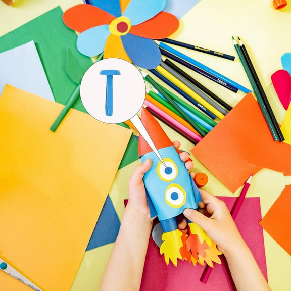 HEALEEP Assorted Color Two Legged Nails 120 Pcs for Children Diy and Art Projects