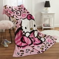 Hello Kitty Kids Plush Twin/Full Blanket, 62 x 90, Pink Animal Print, Sanrio - Walmart.com