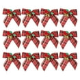 thumbnail image 2 of 12 Pack Nœuds d'Arbre en Lin à Carreaux Rouges et Verts pour Noël Couronne Nœud pour Guirlande d'Arbre Artisanat Couronne d'Emballage Décorations Suspendues de Noël, 2 of 9