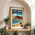 thumbnail image 4 of Cape Town Vintage Poster – Coastal South African Art Print - Cape Town Western Cape South Africa Illustration Travel Poster Vintage Poster Surfboard Seascape Oak Framed Wall Art Print 12 x 18 inches, 4 of 59