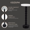 thumbnail image 4 of COZAYH Small Pedestal Round End Table, Living Room Furniture, Black and White, 4 of 7