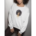 thumbnail image 3 of Afro Woman In Brushstrokes Paint Sweatshirt Women -Image by Shutterstock, Female 3X-Large, 3 of 4
