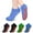 02 Black+Green+Blue+Deep purple, variant on Non Slip Yoga Socks 4 Paris Pilates Grip Socks for Women Grip Ankle Socks for Yoga, Pilates, Ballet, Hospital, Home Size 6-11