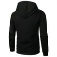 thumbnail image 4 of Waffle Knit Hoodies for Men Pullover Comfy Athletic Hooded Sweatshirt Outdoor Travel Hoodie Sweatshirts Black L, 4 of 4