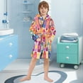 thumbnail image 5 of FORMRS Niños Bathrobe Unisex Hooded Robe Soft Plush Pajamas Sleepwear, Size 2-3T, Colorful Jars, 5 of 7