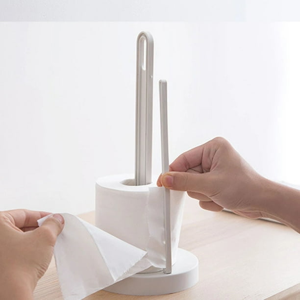 Toilet Kitchen Paper Towel Roller Tissue Holder Plastic Rack Desktop Floor Vertical Napkins Stand Bathroom Storage 2 Walmart en linea
