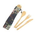 thumbnail image 2 of 4/7Pcs Travel Portable Reusable Bamboo Knives Fork Spoon Chopsticks Cutlery, 2 of 10
