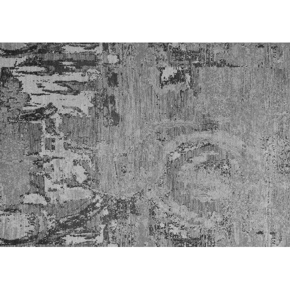 Ahgly Company Indoor Rectangle Abstract Gray Modern Area Rugs, 7' x 10'