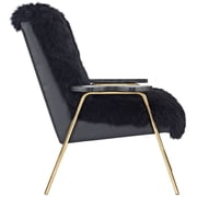 Maklaine Modern / Contemporary Wool Arm Chair in Black Finish