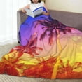 thumbnail image 6 of Fuzoiu Palm Trees at Sunset Print Ultra-Soft Micro Fleece Blanket,All Seasons Flannel Throw, Lightweight Blanket for Bed, Sofa, Couch, Movie Night, Camping, and Travel-60"x50", 6 of 7