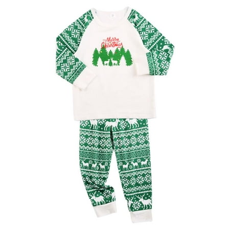 

Parent-child Pajamas Family Christmas Theme Printing Sleepwear Set for Adults and Kids Autumn Winter New Year Homewear Christmas Tree Elk Printing