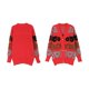 thumbnail image 3 of Cárdigan Extragrande para Mujer, Suéter Grueso con Botones y Estampado de Letras, Cárdigan Abierto Al Frente, Ropa de Calle Rojo S, 3 of 8