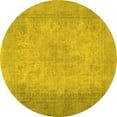 thumbnail image 1 of Ahgly Company Indoor Round Abstract Yellow Contemporary Area Rugs, 5' Round, 1 of 4