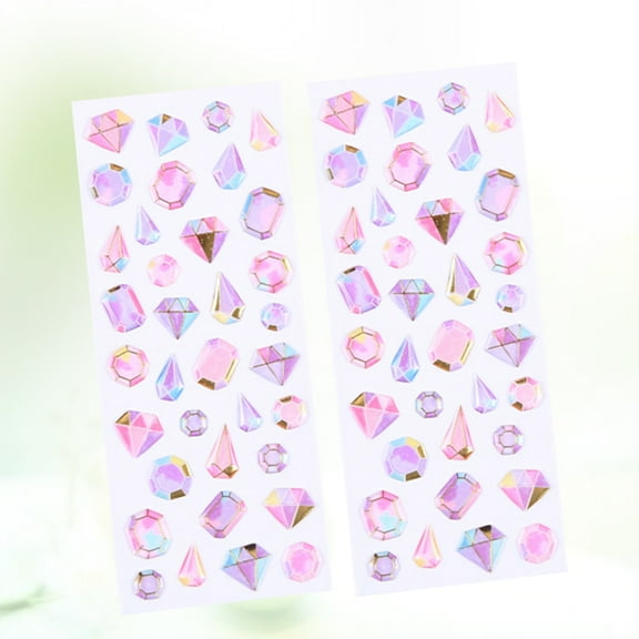 Worgeous 2 Sheets Scrapbooking Crystal Diamond Sticker Decorative Stickers Child Size 1