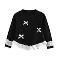 thumbnail image 3 of Abtuhar Fall Crew Neck Long Sleeve Tops for Kids Girls Solid Casual Tops for 0-11 Years, 3 of 5