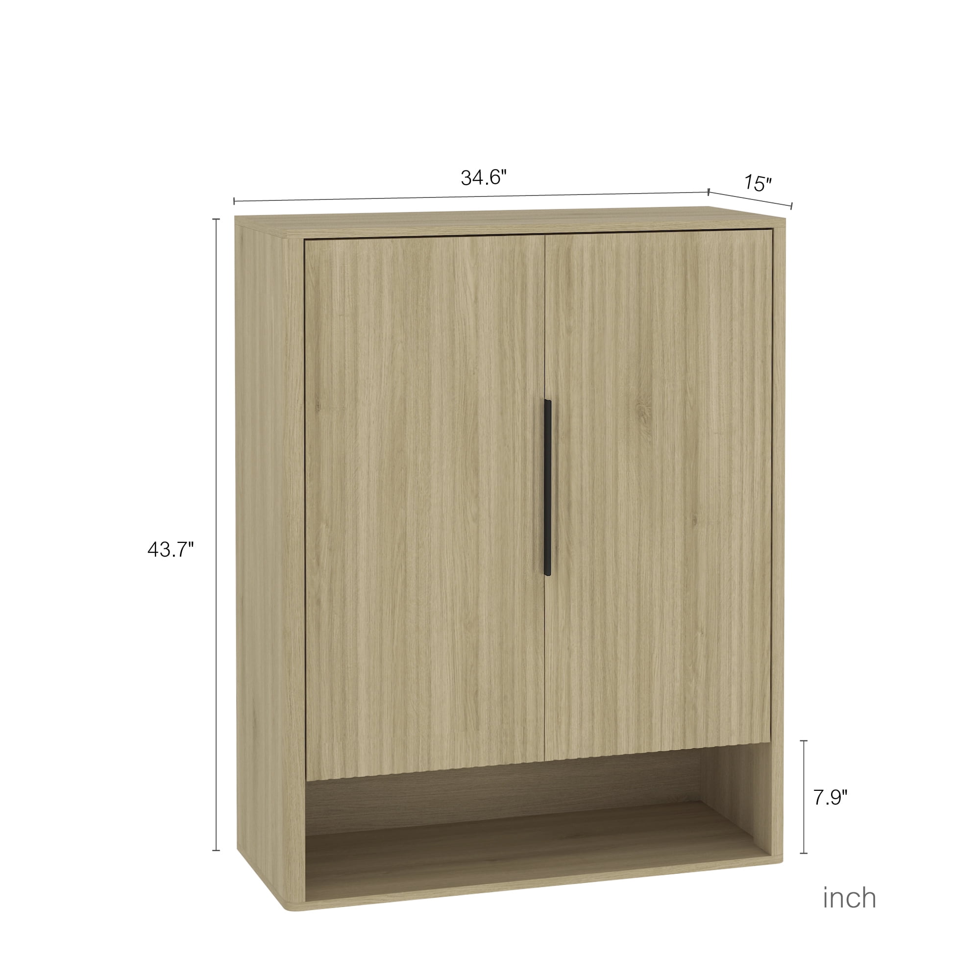 Aukfa 4-Tier Entryway Shoe Cabinet with Adjustable Shelves, Wooden Shoe Storage Organizer, Anti-Tip Design, Natural