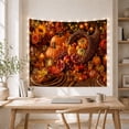 thumbnail image 5 of Lit Candle Bountiful with Autumnal Still Life, Cozy Farmhouse for Farmhouse Decor Lovers, Aesthetic Wall Decor, Halloween Gift, Tapestry Wall Hanging for Dorm and Living Room, 5 of 7