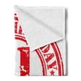 thumbnail image 2 of 21st Birthday Soft Flannel Fleece Throw Blanket, Logo Vintage Style Happy Birthday Congratulations Party Image Print, Cozy Plush for Indoor and Outdoor Use, 70" x 90", White Red, by Ambesonne, 2 of 5
