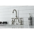 thumbnail image 2 of Kingston Brass KS7998AX English Country Bridge Bathroom Faucet with Brass Pop-up, Brushed Nickel, 2 of 7
