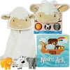 Tickle & Main My First Noahs Ark Baby Gift Set, Best for Dedication & Christening, Baptism Gifts for Boys, Girls, Newborn, Infant & Toddler, Includes Book, Lamb Hooded Towel, & 3 Squirt Toys
