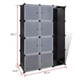 thumbnail image 5 of Modular Cabinet, 8 Storage n Hanging Compartments, Black White 59 Inch, 5 of 6