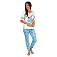 thumbnail image 2 of Disney Stitch And Scrump Womens 2 Piece Pajama Set Varsity Tee And Jogger, Stitch, Size: Large, 2 of 5