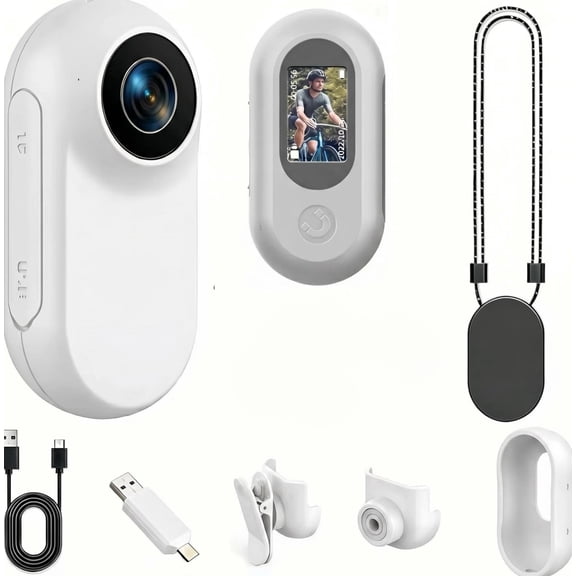 Mini Wearable Action Body Camera, 0.96" Screen 1080P HD App-Free Cam with Audio, Portable Recorder for Vlog Hiking Riding