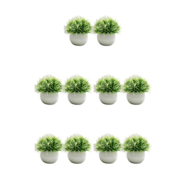 Guardoinrt 2piece Potted Simulation Plants Adding Beauty And Style To Any Setting Durable Pot Bonsai Ornament Clear white 5Set