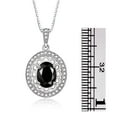 thumbnail image 5 of RYLOS Matching Jewelry Set Sterling Silver Princess Diana Inspired Ring & Pendant Necklace. Gemstone & Diamonds, 8X6MM Onyx October Birthstone; Friendship Size 9, 5 of 7