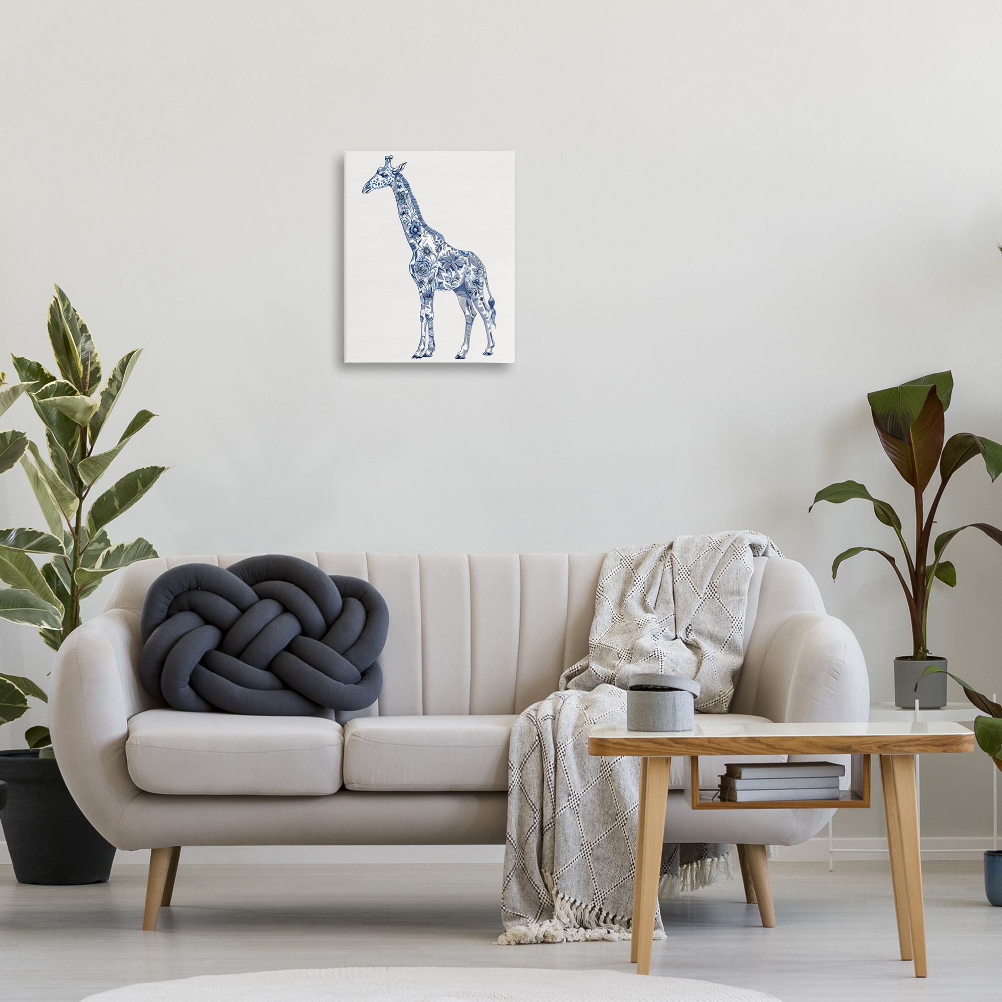 Vintage Toile Giraffe Canvas Wall Art, design by Lettered and Lined