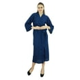 thumbnail image 7 of Bimba Women Long Solid Belt Robe Soft Modal Cotton Wrap Round Plain Bath Robe, 7 of 7