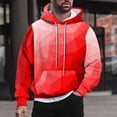 thumbnail image 2 of Miluxas Gradient Color Hoodie Mens Loose Fit Long Sleeve Drawstring Shirt Casual Fashion Comfort Pullover Tops with Pocket Red, 2 of 5