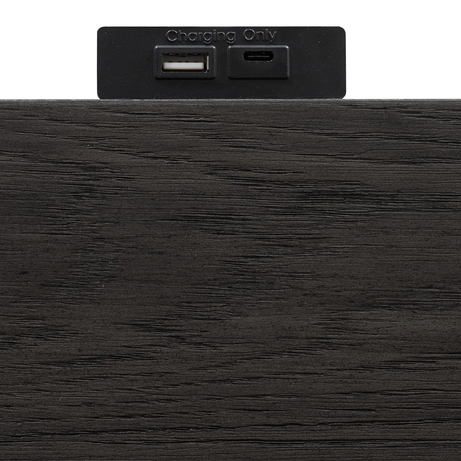 Furniture of America Cheri Solid Wood 2-Drawer Adult Nightstand with USB Port, Ash Gray
