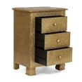 thumbnail image 4 of Christopher Knight Home Upson Handcrafted Boho 3 Drawer Nightstand, Gold, 4 of 5