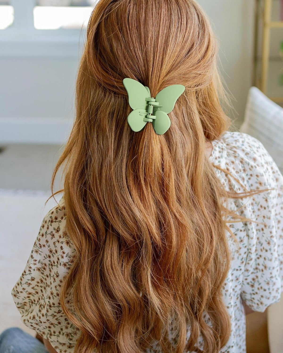 Matte Butterfly Hair Claw Clips for Women Girls - 6 PCS Non-Slip and Strong Hold Hair Clips for Thin/Medium/Thick Hair